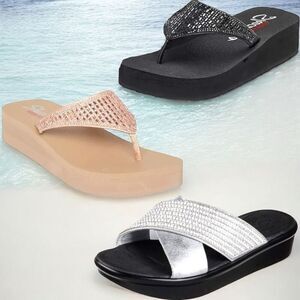 Skechers Yoga Foam & Bumblers 3pc Sandal Lot Bundle Size 11